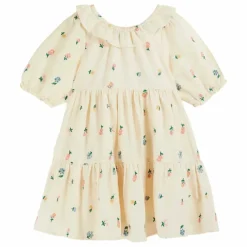 Robe Brodée Fleurs | Jaune pâle