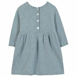 Robe Brodée Laine | Bleu gris
