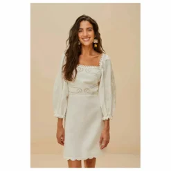 Robe Brodée Lin | Blanc