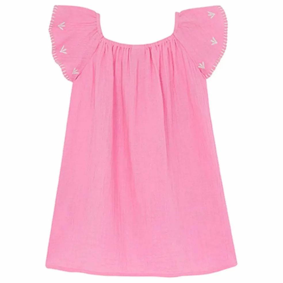 Robe Brodée Rêve | Rose bonbon