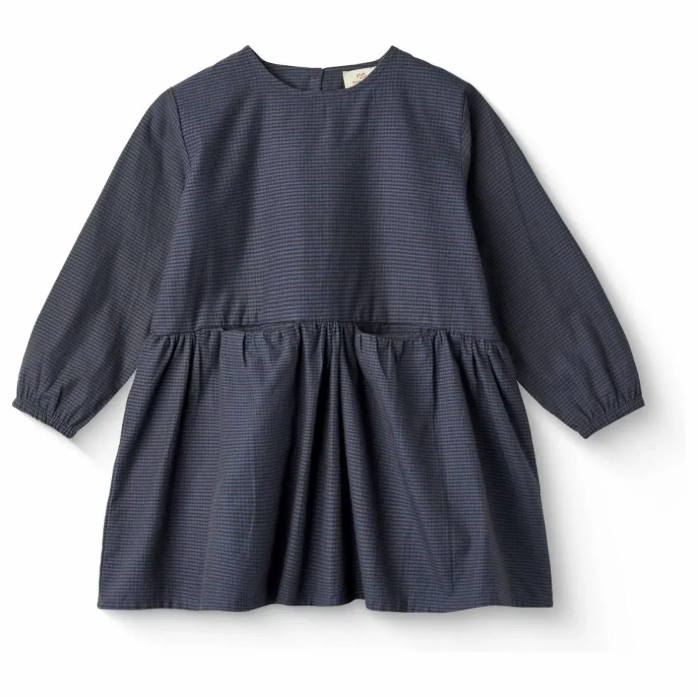 Robe Carreaux Coton Bio | Bleu marine