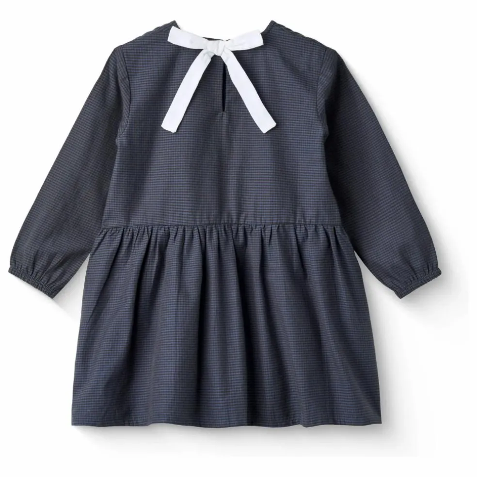 Robe Carreaux Coton Bio | Bleu marine