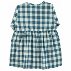 Robe Carreaux Coton Bio | Bleu