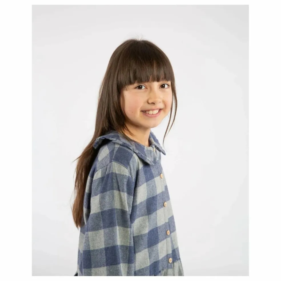 Robe Carreaux Flanelle Tencel | Bleu