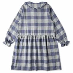 Robe Carreaux Flanelle Tencel | Bleu