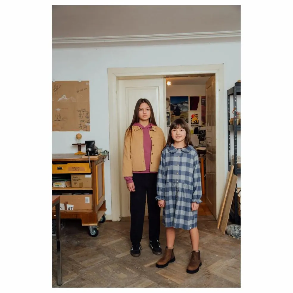Robe Carreaux Flanelle Tencel | Bleu
