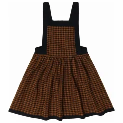 Robe Carreaux Laine de Mérinos | Bleu marine