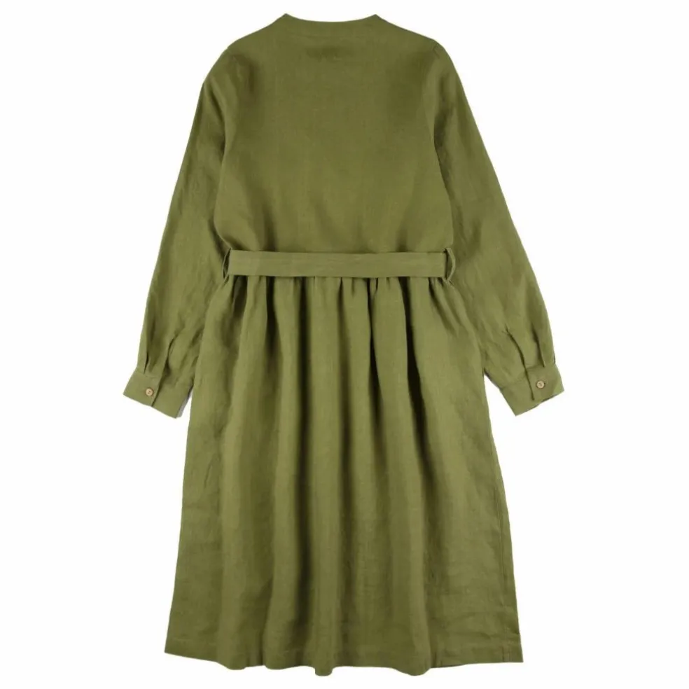 Robe Ceinture Lin | Vert olive