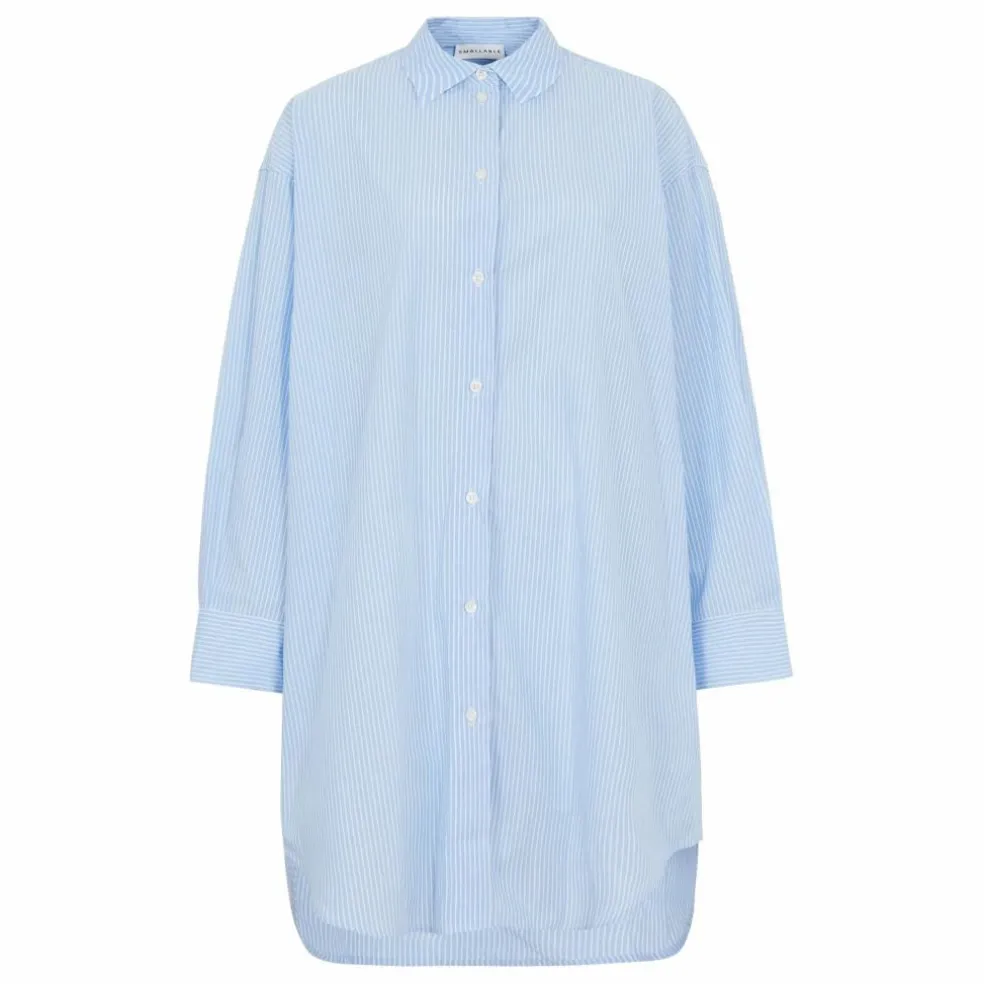 Robe Chemise Lydie Rayée | Bleu Clair