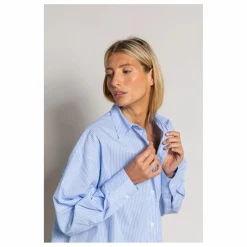 Robe Chemise Lydie Rayée | Bleu Clair