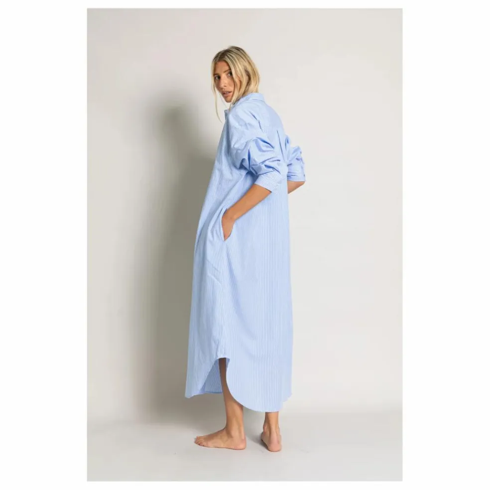 Robe Chemise Melissa Rayée | Bleu Clair