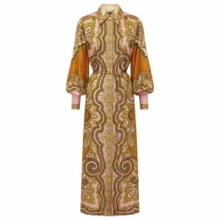 Robe Clemenza Soie | Vert kaki clair