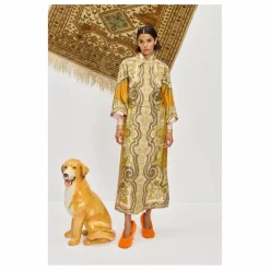 Robe Clemenza Soie | Vert kaki clair