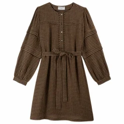 Robe Célestine Vichy | Marron