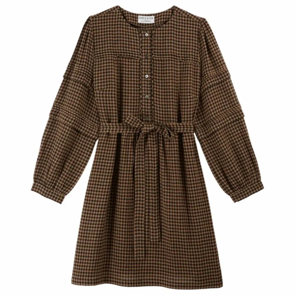 Robe Célestine Vichy | Marron