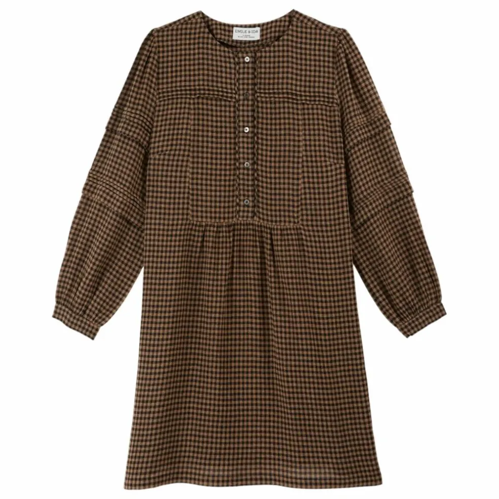 Robe Célestine Vichy | Marron