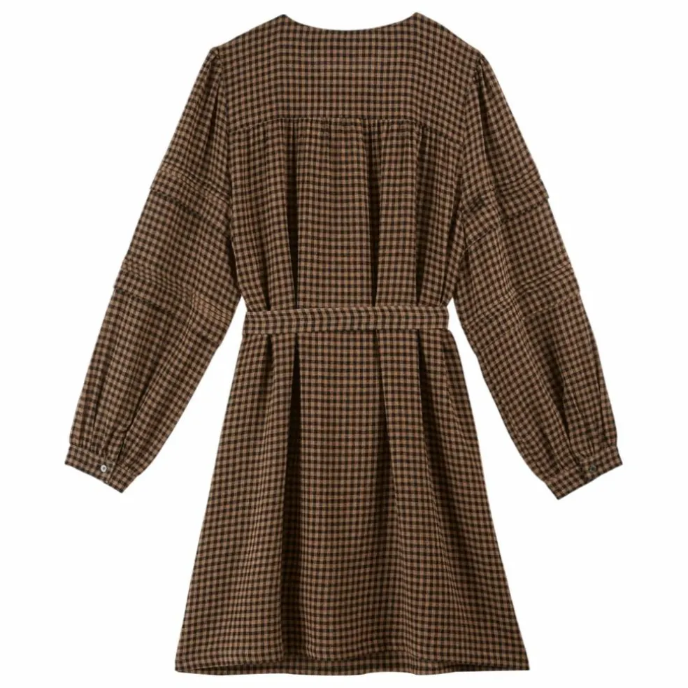 Robe Célestine Vichy | Marron