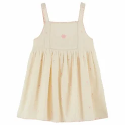 Robe Coeur Brodée | Ecru