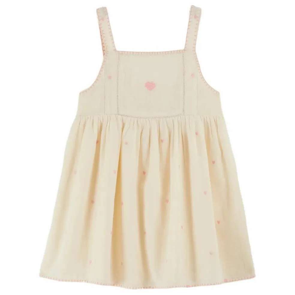 Robe Coeur Brodée | Ecru