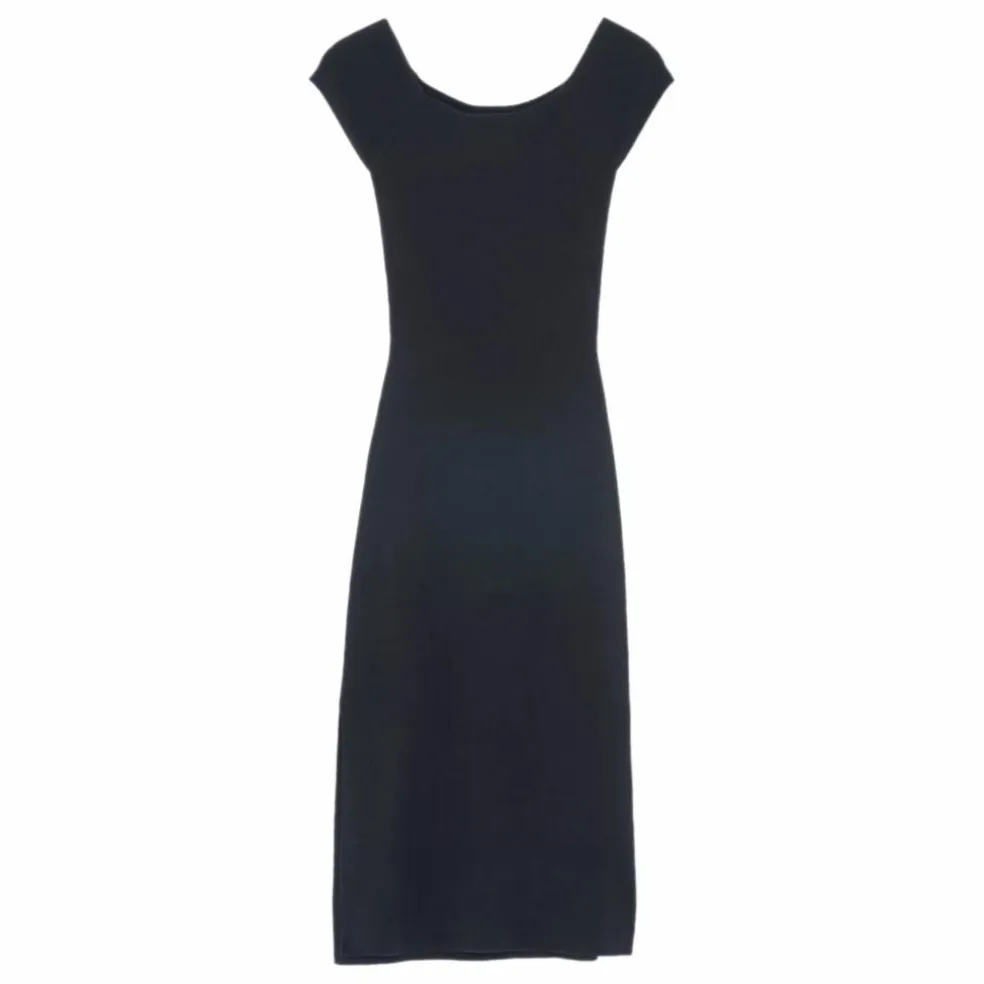 Robe Col Bardot Soie et Cachemire | Noir