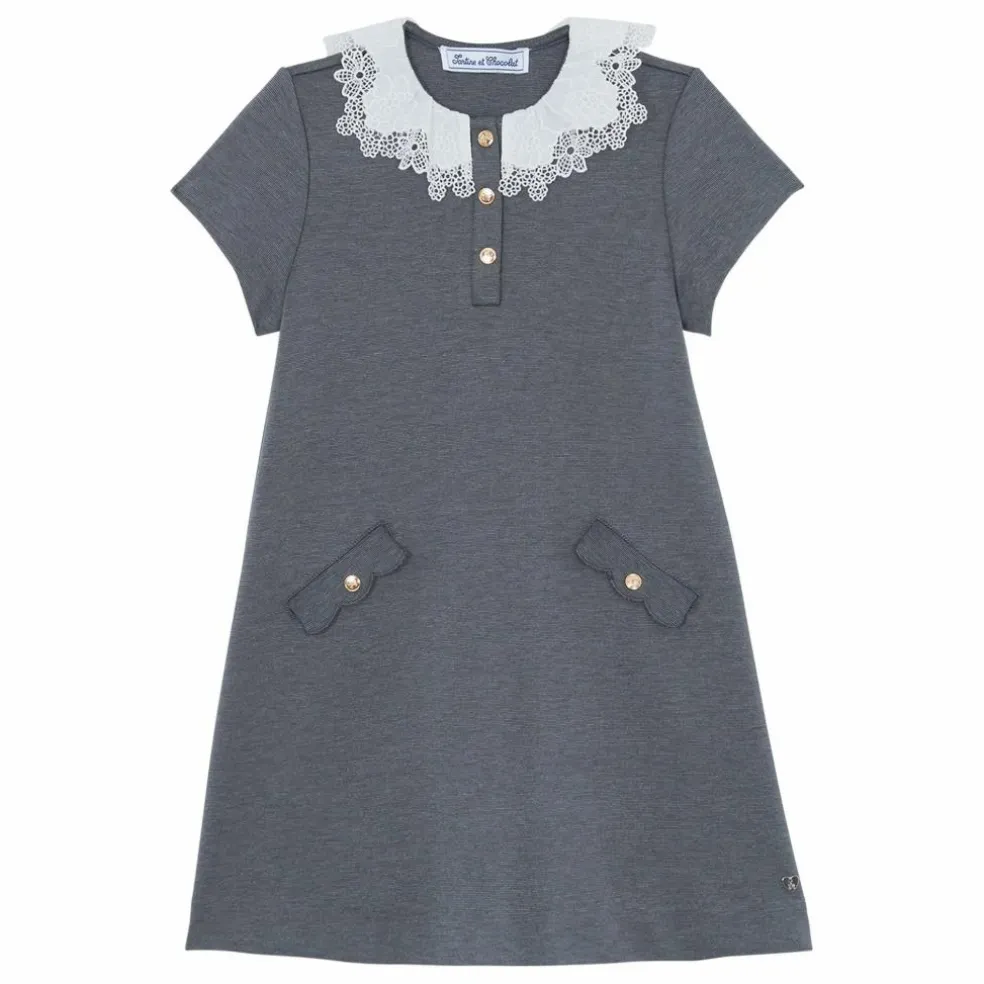Robe Col Claudine | Gris