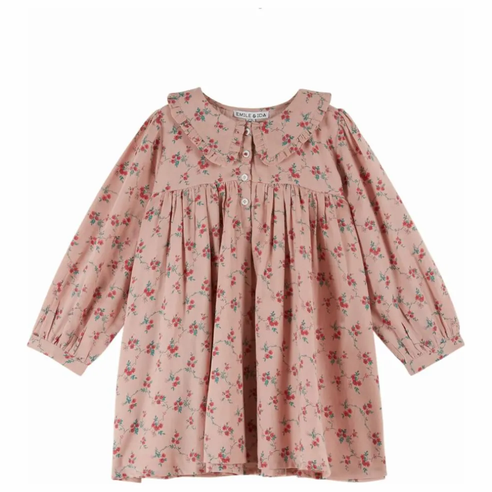 Robe Col Claudine Fleurie | Rose