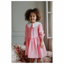 Robe Col Cœurs Coton Bio | Rose