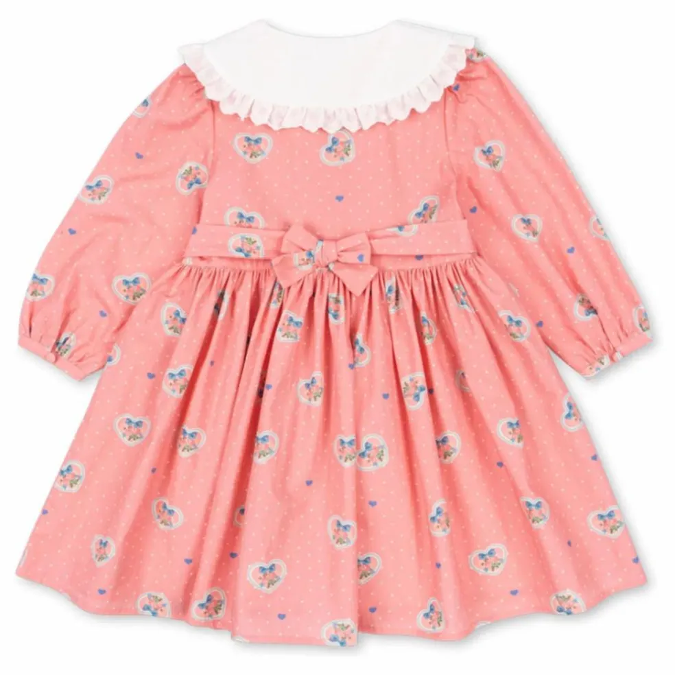Robe Col Cœurs Coton Bio | Rose