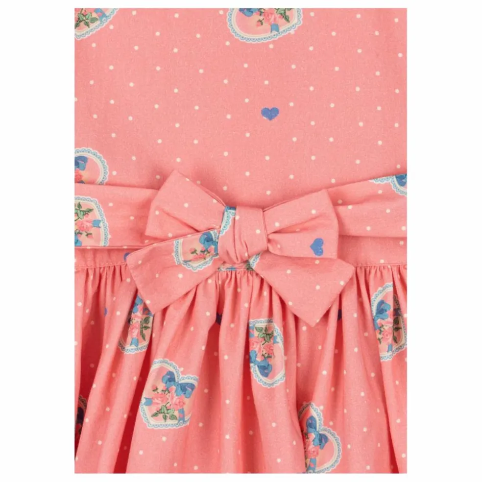 Robe Col Cœurs Coton Bio | Rose