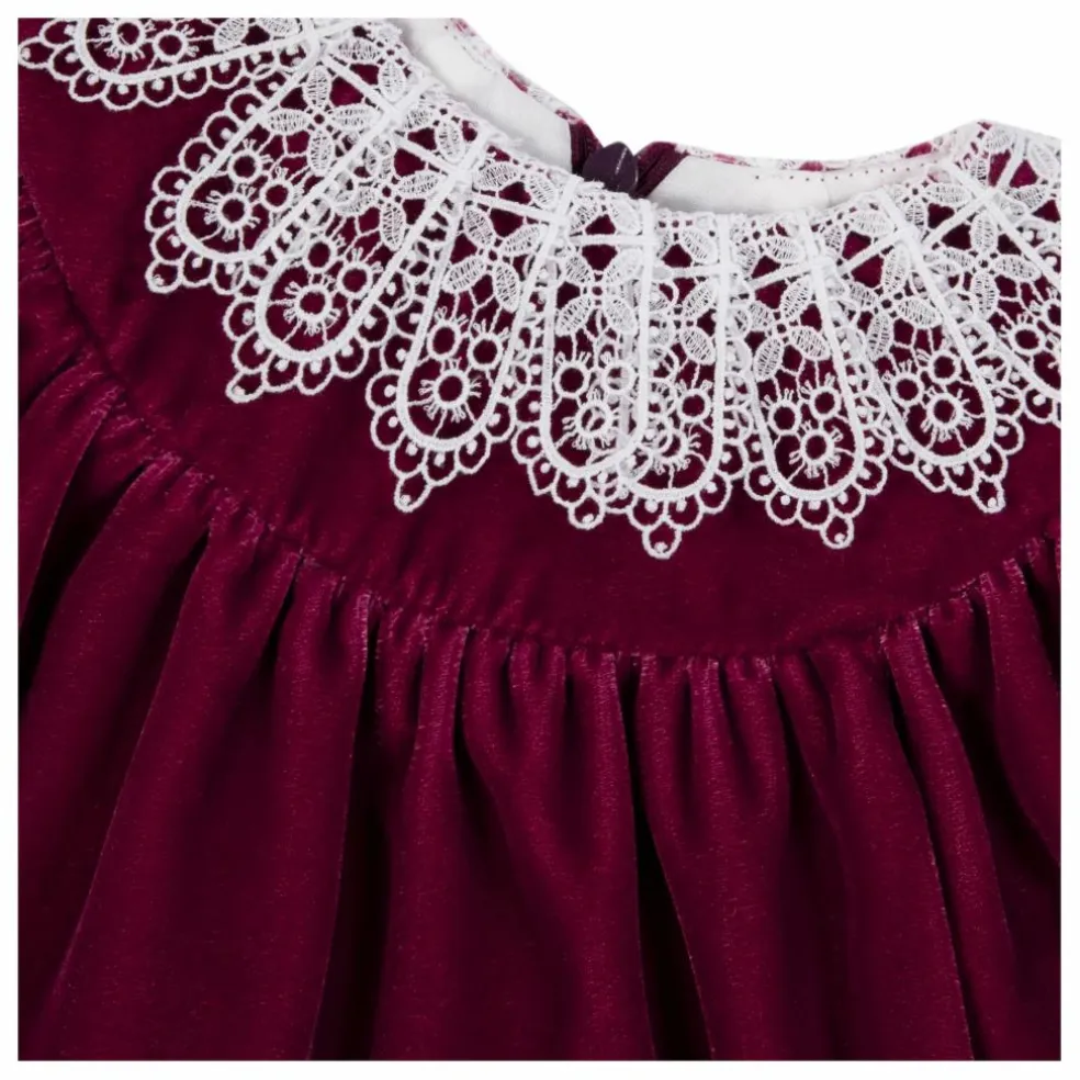 Robe Col Dentelle | Prune