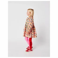 Robe Col Dés Velours Côtelé Coton Bio | Rose