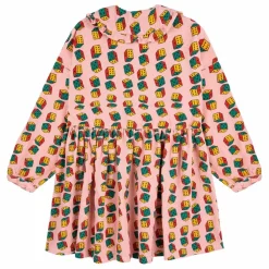 Robe Col Dés Velours Côtelé Coton Bio | Rose