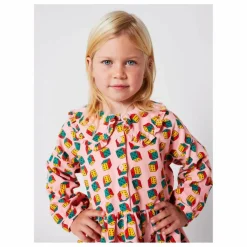 Robe Col Dés Velours Côtelé Coton Bio | Rose