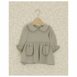 Robe Col Gaze de Coton Bio | Bleu gris