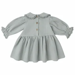Robe Col Gaze de Coton Bio | Bleu gris