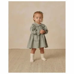Robe Col Gaze de Coton Bio | Bleu gris
