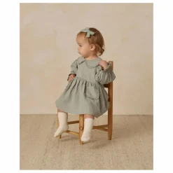 Robe Col Gaze de Coton Bio | Bleu gris