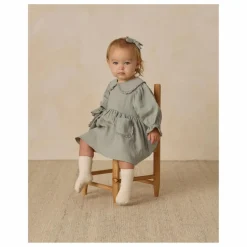 Robe Col Gaze de Coton Bio | Bleu gris