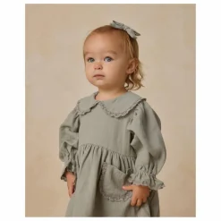 Robe Col Gaze de Coton Bio | Bleu gris