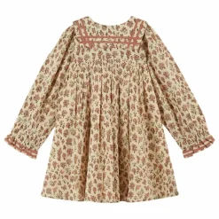 Robe Col Marin Fleurie | Beige