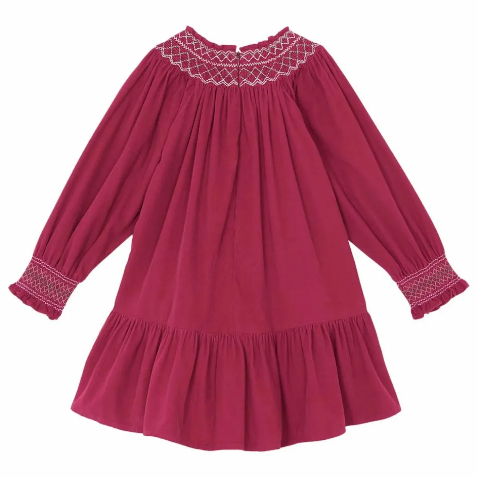Robe Col Smocké | Magenta