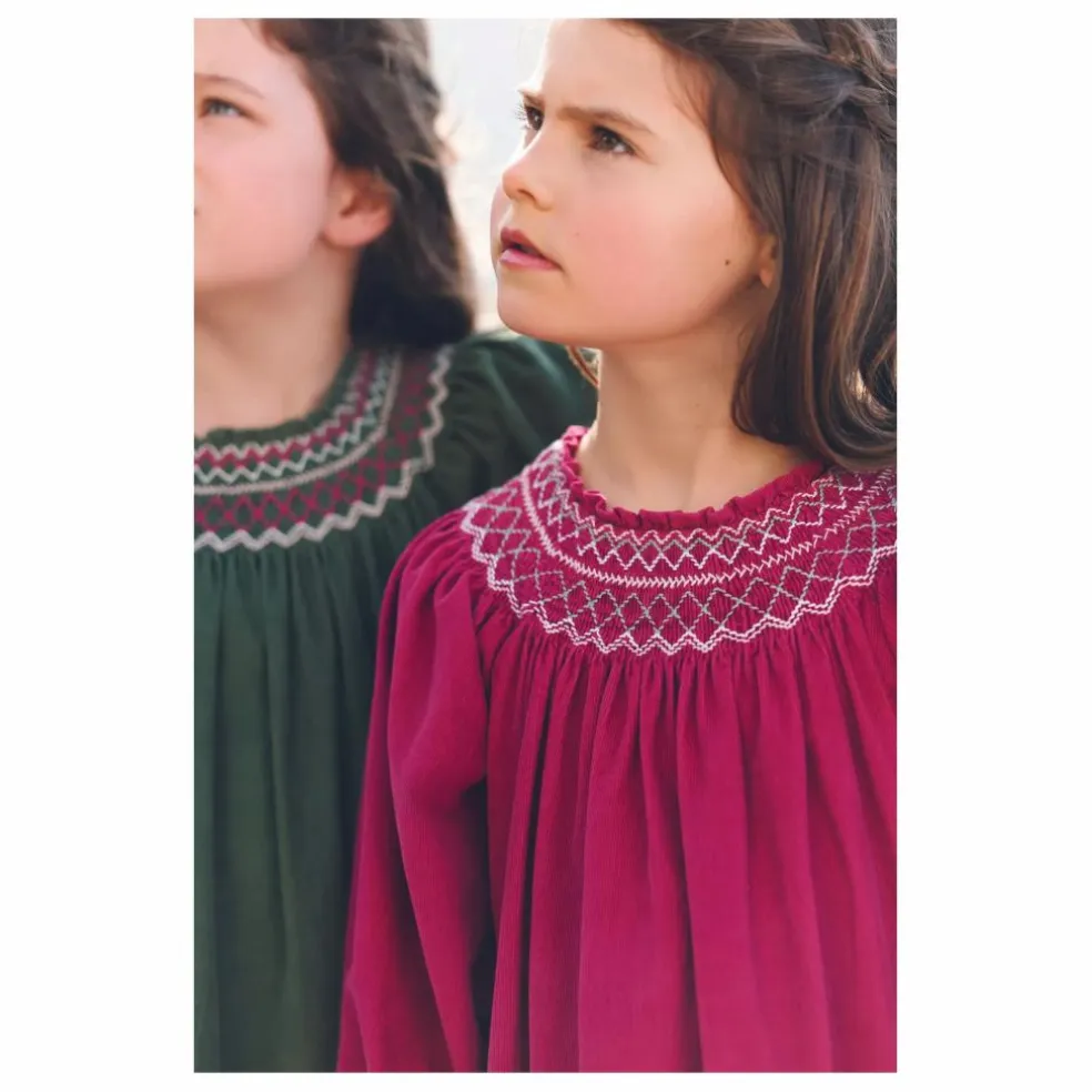 Robe Col Smocké | Magenta