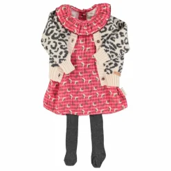 Robe Col Volants Fleurs | Rose