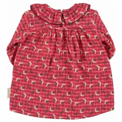 Robe Col Volants Fleurs | Rose