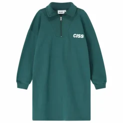 Robe Col Zippé Coton Bio | Vert foncé