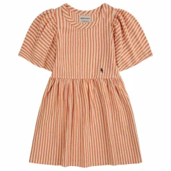 Robe Coton Bio Rayée | Orange