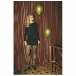 Robe Courte Nouée en Rib | Noir