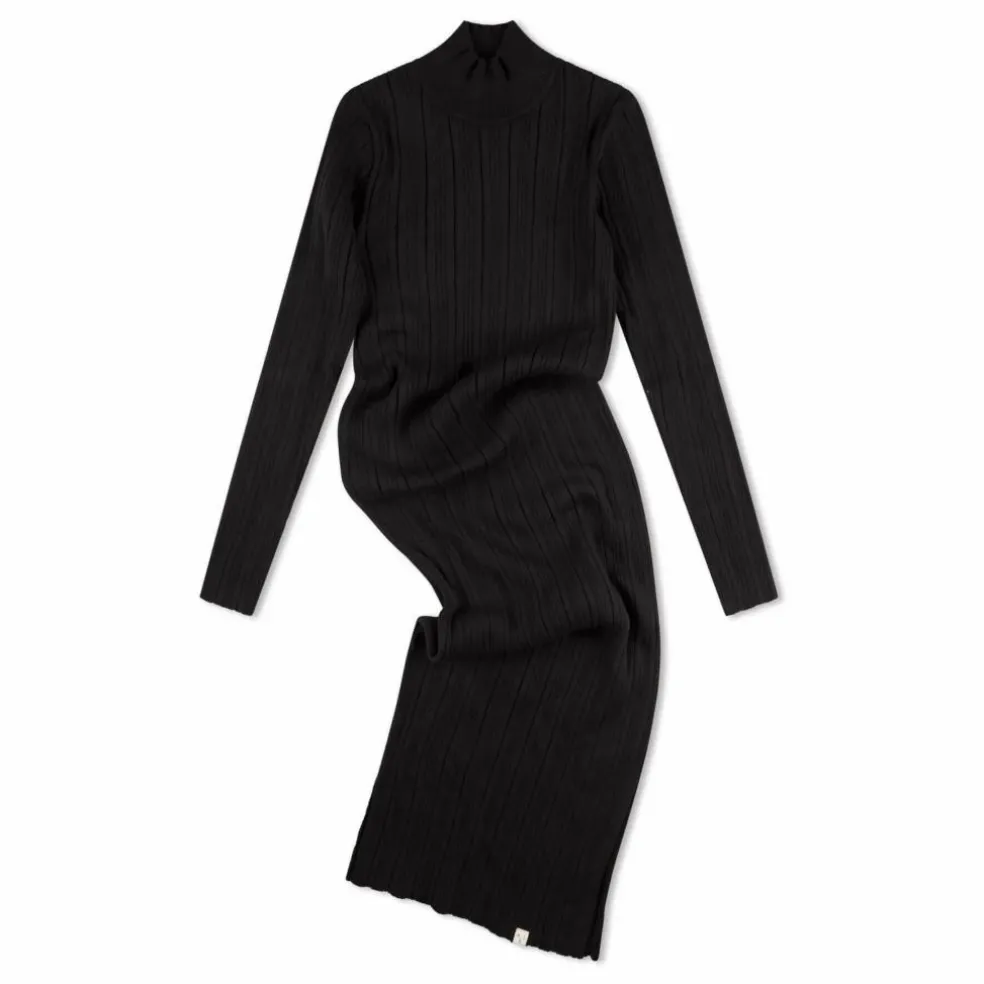 Robe Côtelée Coton Bio | Noir