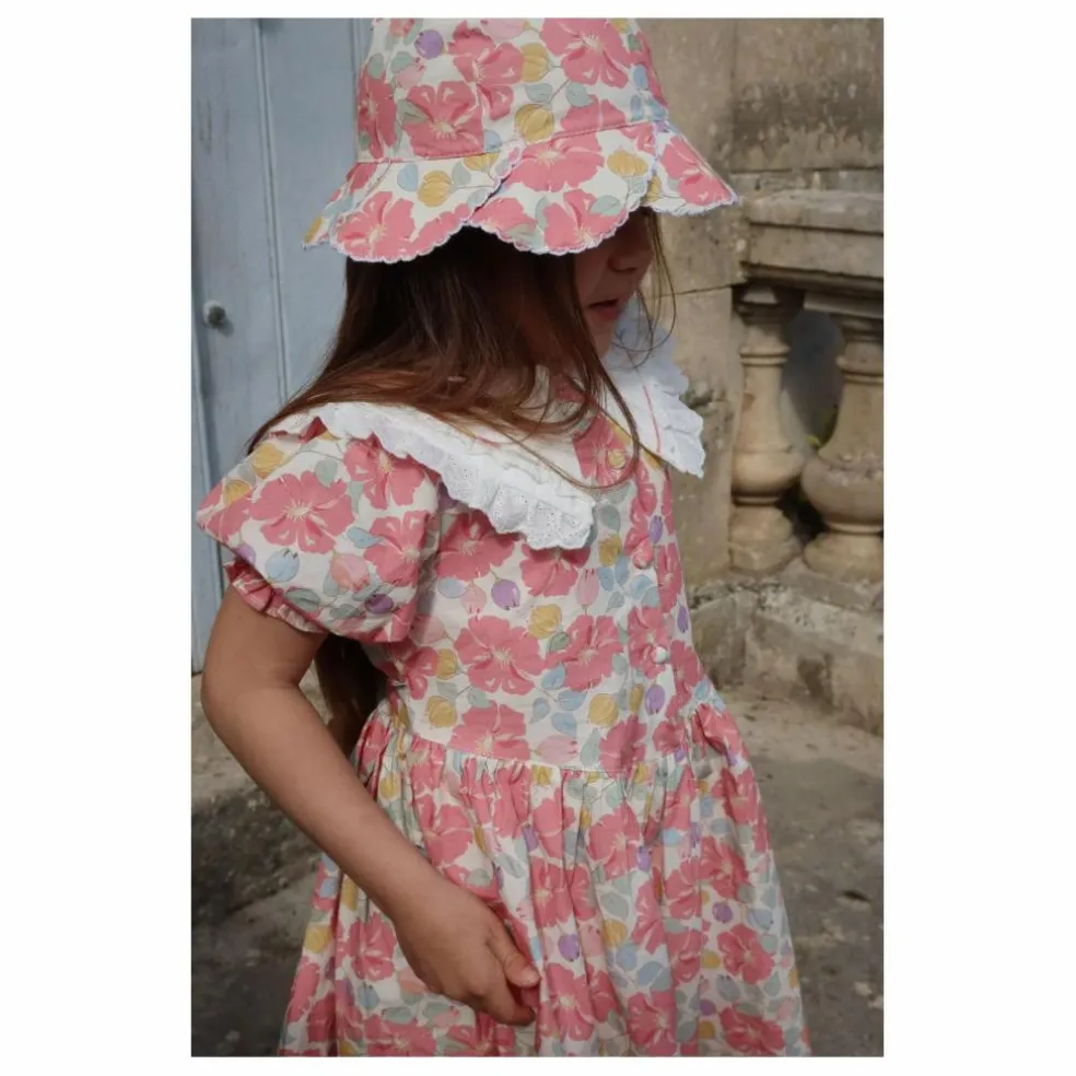 Robe Cœur à Col Coton Bio | Framboise