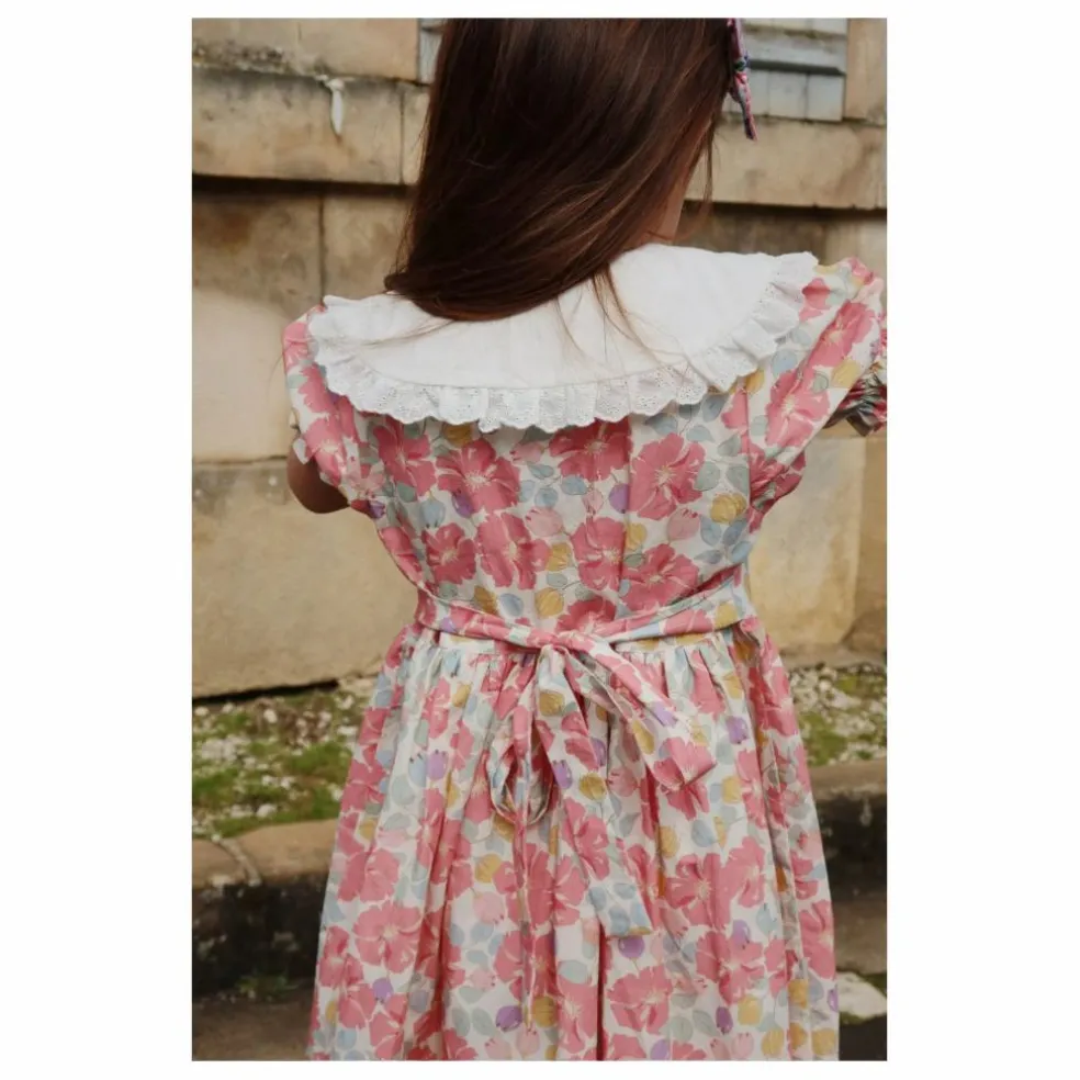 Robe Cœur à Col Coton Bio | Framboise